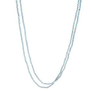 Retro 50s 60s Blue Beaded Necklace Double or Single Strand Fashion Jewelry Women